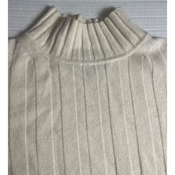 Banana Republic womens cream  Ribbed Mock Neck Sweater S 100% Merino Wool - Picture 6 of 10